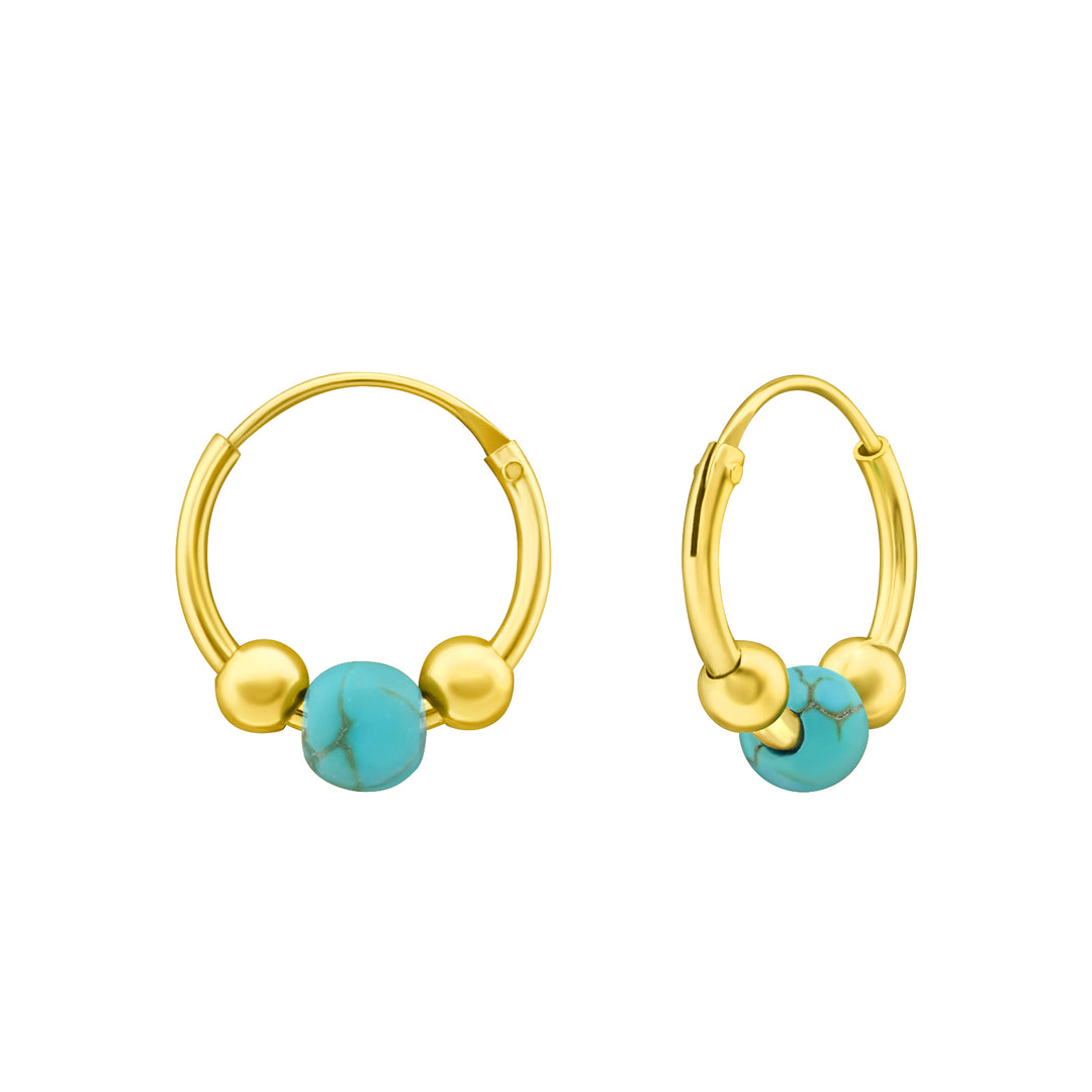 Oorringen Gold Turkoois